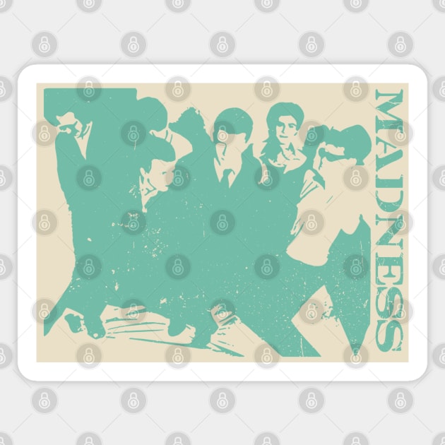 Madness - Silhouette Retro Mint Green Sticker by Skate Merch